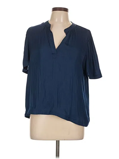 Pre-owned Nine Britton Short Sleeve Blouse In Blue