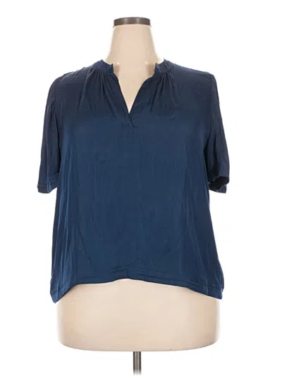 Pre-owned Nine Britton Short Sleeve Blouse In Blue