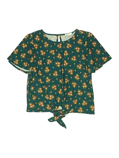 Pre-owned Nine Britton Short Sleeve Blouse In Green