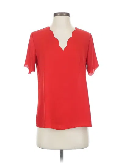 Pre-owned Nine Britton Short Sleeve Blouse In Red