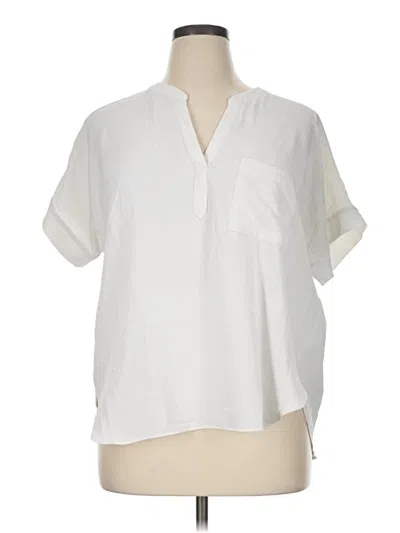 Pre-owned Nine Britton Short Sleeve Blouse In White
