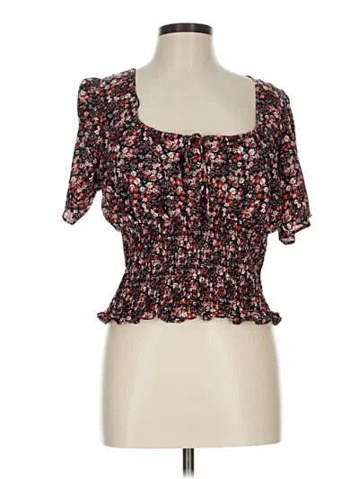 Pre-owned Nine Britton Short Sleeve Top Black Sweetheart Neckline Tops