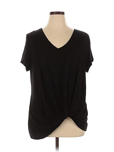 Pre-owned Nine Britton Short Sleeve Top Black V Neck Tops
