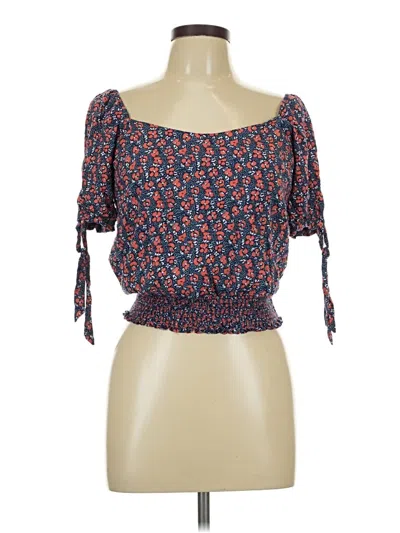 Pre-owned Nine Britton Short Sleeve Top Blue Sweetheart Neckline Tops