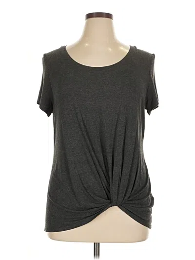 Pre-owned Nine Britton Short Sleeve Top Gray Scoop Neck Tops