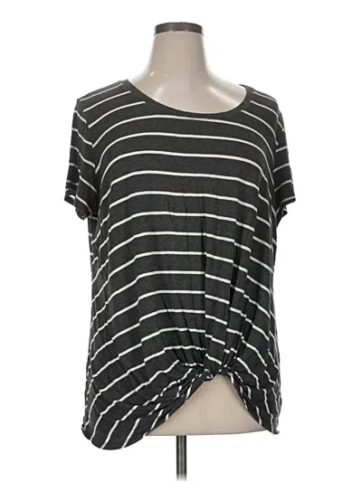 Pre-owned Nine Britton Short Sleeve Top Gray Scoop Neck Tops