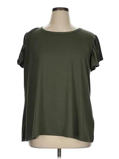 Pre-owned Nine Britton Short Sleeve Top Green Cold Shoulder Neckline Tops