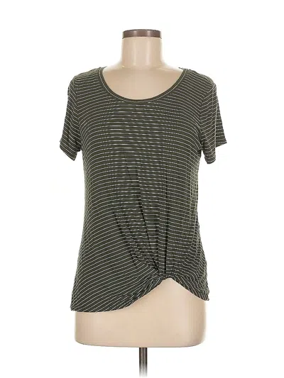 Pre-owned Nine Britton Short Sleeve Top Green Scoop Neck Tops