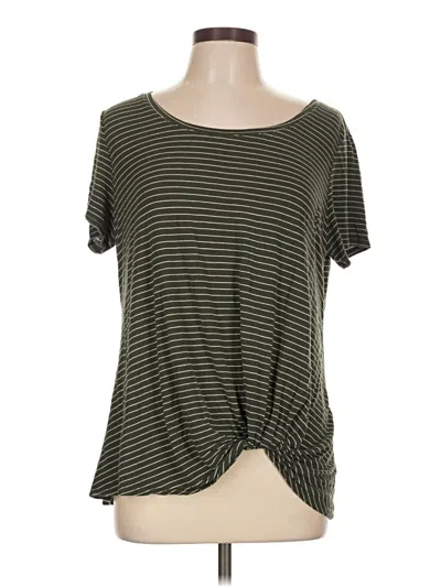 Pre-owned Nine Britton Short Sleeve Top Green Scoop Neck Tops