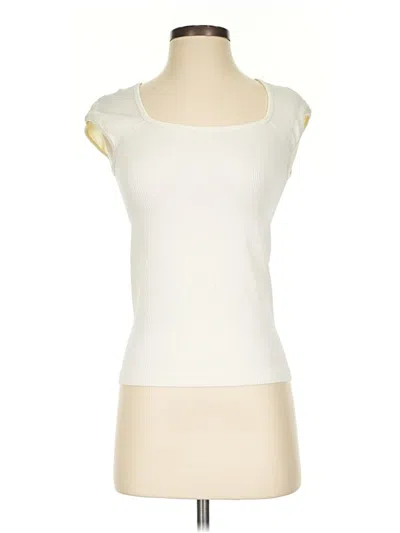 Pre-owned Nine Britton Short Sleeve Top Ivory Scoop Neck Tops