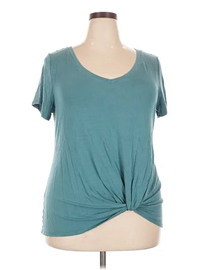 Pre-owned Nine Britton Short Sleeve Top Teal Scoop Neck Tops