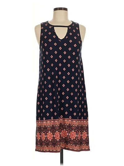 Pre-owned Nine Britton Sleeveless Top Blue Halter Neckline Tops