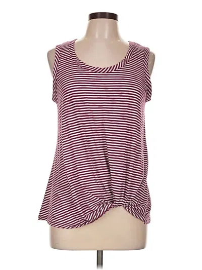 Pre-owned Nine Britton Sleeveless Top Burgundy Scoop Neck Tops