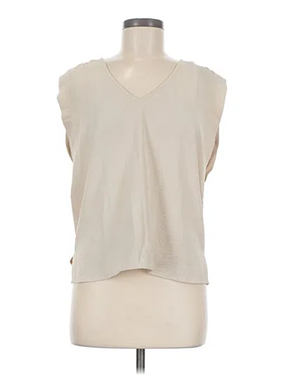 Pre-owned Nine Britton Sleeveless Top Ivory V-neck Tops