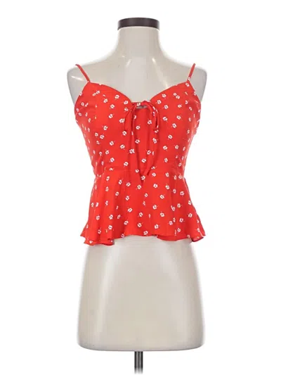 Pre-owned Nine Britton Sleeveless Top Red Sweetheart Neckline Tops