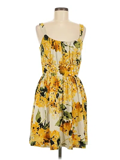 Pre-owned Nine Britton Sleeveless Top Yellow Strapless Neckline Tops