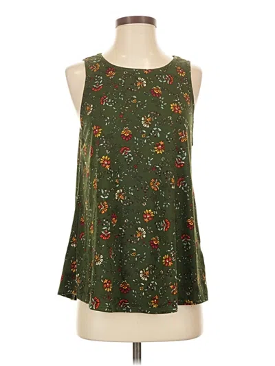 Pre-owned Nine Britton Tank Top Green Halter Neckline Tops