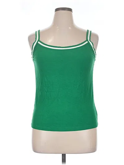 Pre-owned Nine Britton Tank Top Green Halter Neckline Tops