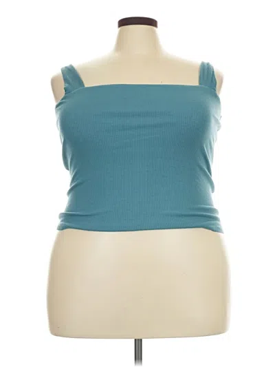 Pre-owned Nine Britton Tube Top Teal Strapless Neckline Tops
