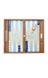 Nine Fair Design Pale Blue Scallop Backgammon Set
