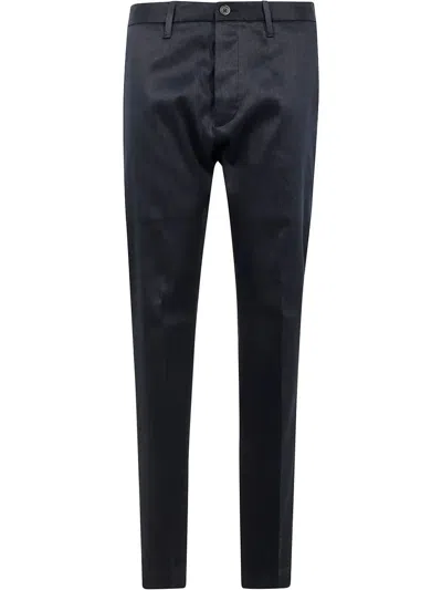 NINE IN THE MORNING EASY CHINO SLIM MAN TROUSERS,9SS25.ES170 BLUE NAVY