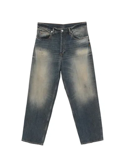 Nine In The Morning Albert 5 Pocket Faded-effect Straight-leg Jeans In Blue