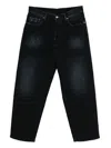 Nine In The Morning Black Distressed Jeans With Fit In Black