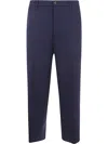 Nine In The Morning Button-fastening Cotton Trousers In Blue