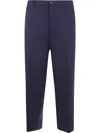 Nine In The Morning Button-fastening Cotton Trousers In Blue Navy