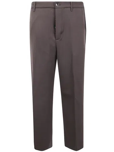 Nine In The Morning Button-fastening Wool Trousers In Brown