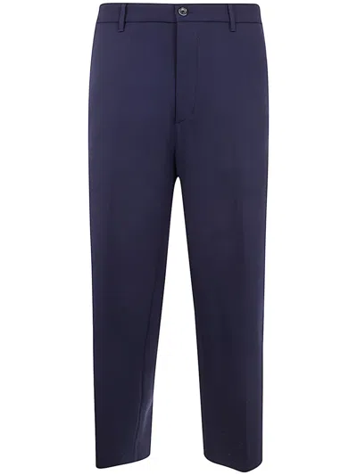 Nine In The Morning Giove Piatto Slim Trousers Belt Loops In Blue