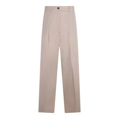 Nine In The Morning Button Pleated Jeans In Neutral