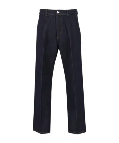 Nine In The Morning Pleated Straight-leg Jeans In Blue
