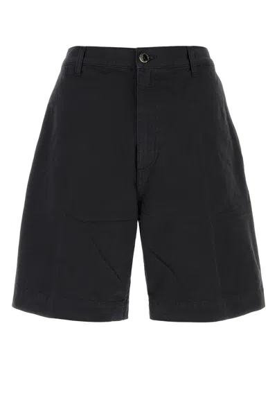 Nine In The Morning Midnight Blue Cotton Otto Bermuda Shorts In Black