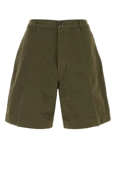 Nine In The Morning Olive Green Cotton Otto Bermuda Shorts