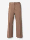 Nine In The Morning Button-fastening Cotton Trousers In Brown