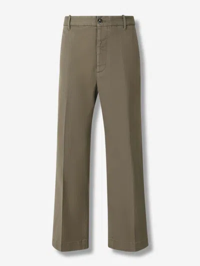 Nine In The Morning Button-fly Cotton Trousers In Gray
