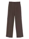 Nine In The Morning Pleated Straight Trousers In Brown