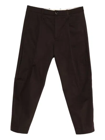 Nine In The Morning Brown Straight-leg Trousers With Tailored Cut In Black