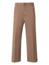 Nine In The Morning Button-fastening Cotton Trousers In Brown