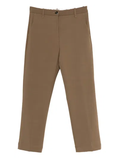 Nine In The Morning Button-fastening Trousers In Brown