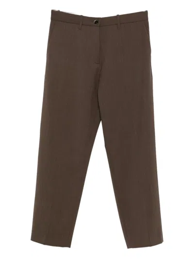 Nine In The Morning Button-fastening Trousers In Brown