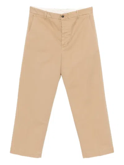 Nine In The Morning Button-fly Cotton Trousers In Brown