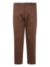 Nine In The Morning Button-fly Cotton Trousers In Brown