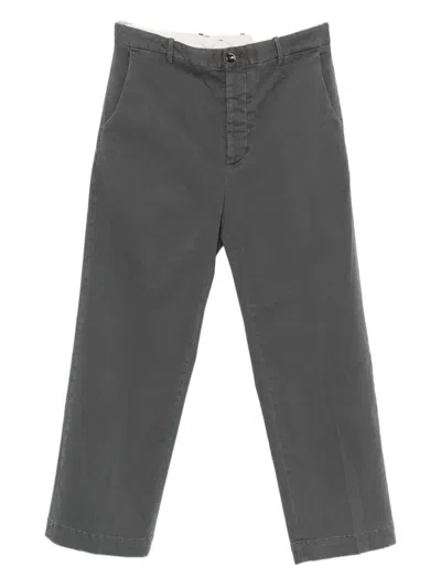 Nine In The Morning Button-fly Cotton Trousers In Gray