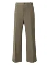 Nine In The Morning Button-fly Cotton Trousers In Gray