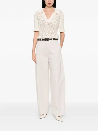 Nine In The Morning Button Wide-leg Jeans In White