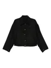 Nine In The Morning Buttoned Bomber Jacket In Black