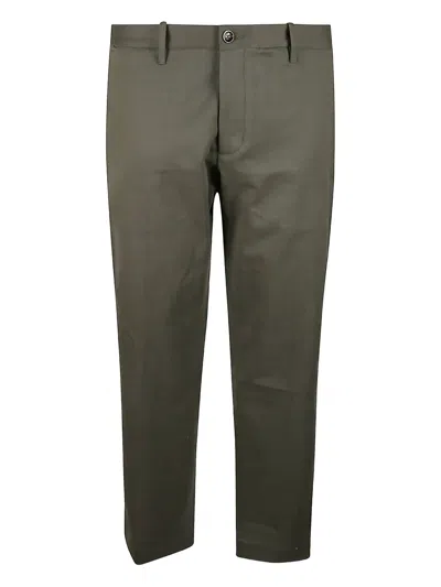 Nine In The Morning Buttoned Pocketed Straight-leg Trousers In Green