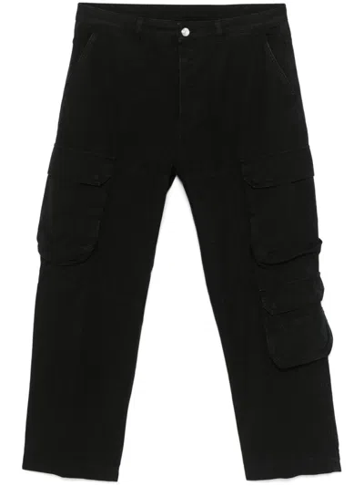 Nine In The Morning Cargo-style Black Jeans With Functional Pockets